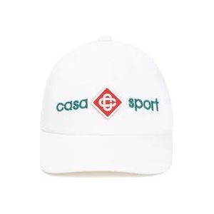 Casablanca Witte Baseball Logo Pet , White , Heren , Maat: ONE Size