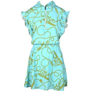 Love Moschino, Dames, Jurken, Blauw, Maat: XS Viscose,