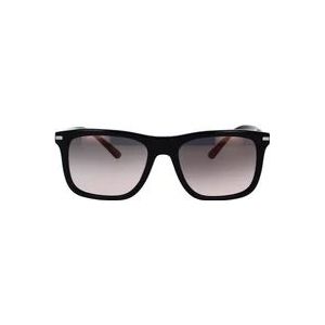Prada Gepolariseerde rechthoekige zonnebril met unieke stijl , Black , unisex , Maat: 53 MM