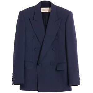 Valentino, Heren, Jassen, Blauw, Maat: L Wol,