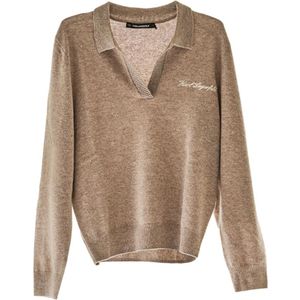 Karl Lagerfeld, Dames, Truien, Beige, Maat: M Kasjmier,