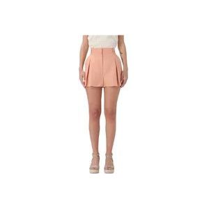Twinset Roze Hoge Taille Shorts van Linnenmix , Pink , Dames , Maat: S