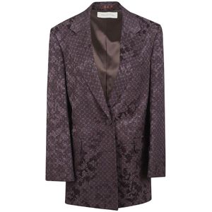 Dries Van Noten, Dames, Jassen, Bruin, Maat: XS Zijde,