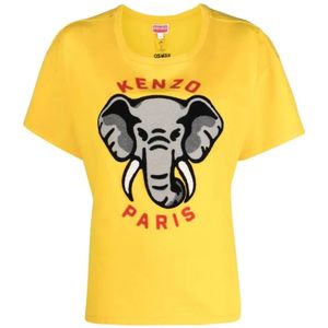Kenzo, Dames, Tops, Geel, Maat: M Katoen,