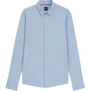 Hugo, Heren, Overhemden, Blauw, Maat: S Polyamide,