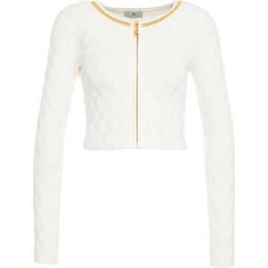 Elisabetta Franchi, Dames, Truien, Wit, Maat: 2XS