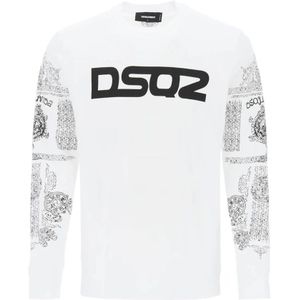 Dsquared2, Heren, Tops, Wit, Maat: M Katoen,