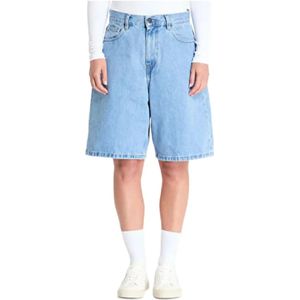 Carhartt Wip, Dames, Korte broeken, Blauw, Maat: S Katoen,