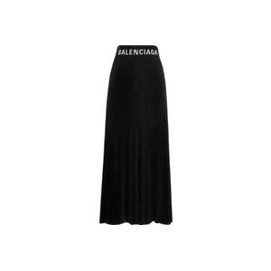 Balenciaga Zwarte Geplooide Rok , Black , Dames , Maat: 2XS