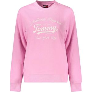 Tommy Hilfiger, Dames, Sweatshirts & Hoodies, Roze, Maat: XS Katoen,