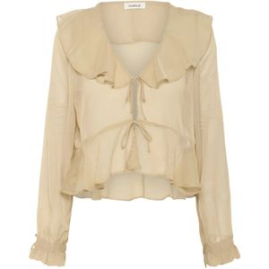 Soaked in Luxury, Dames, Blouses & Shirts, Beige, Maat: L Poliester,