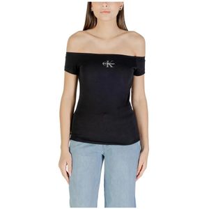 Calvin Klein Jeans, Dames, Tops, Zwart, Maat: XS