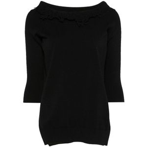 Ermanno Scervino, Dames, Truien, Zwart, Maat: L Viscose,