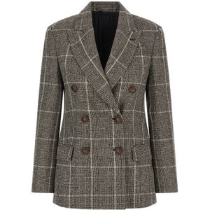 Brunello Cucinelli, Dames, Jassen, Bruin, Maat: XS Zijde,