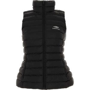 Balenciaga, Dames, Jassen, Zwart, Maat: S