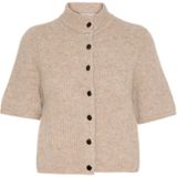 Gestuz - AlphaGZ - Gebreid Vest - Donkerbeige