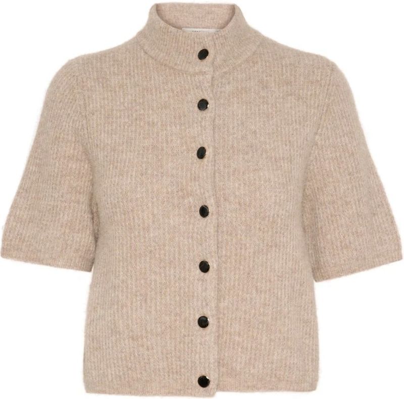 Gestuz - AlphaGZ - Gebreid Vest - Donkerbeige