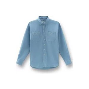 Woolrich Chambray Utility Overhemd , Blue , Heren , Maat: M