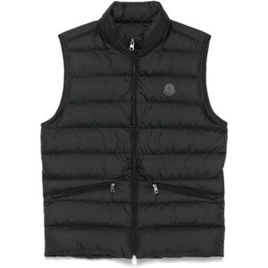 Moncler, Heren, Jassen, Zwart, Maat: XL Leer,
