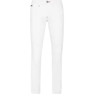 Philipp Plein, Heren, Jeans, Wit, Maat: W40 Denim,