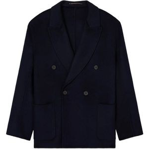 Emporio Armani, Heren, Jassen, Blauw, Maat: XL Wol,