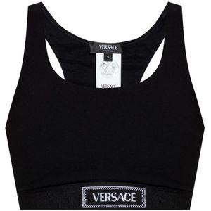 Versace, Dames, Tops, Zwart, Maat: M Viscose,