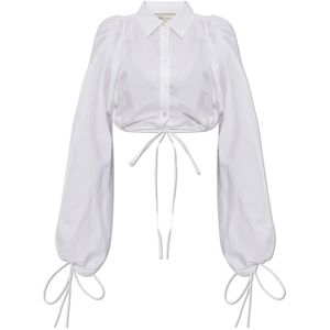 Blumarine, Dames, Blouses & Shirts, Wit, Maat: XS Katoen,