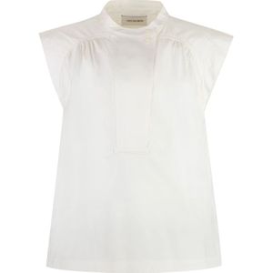 Yves Salomon, Dames, Blouses & Shirts, Wit, Maat: S Katoen,