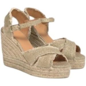 Castañer, Dames, Schoenen, Beige, Maat: 38 EU Linnen,