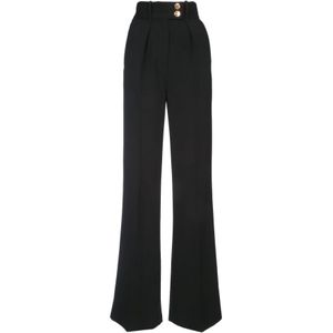 Elisabetta Franchi, Dames, Broeken, Zwart, Maat: M