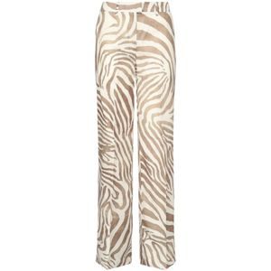 Guess, Dames, Broeken, Beige, Maat: S Linnen,