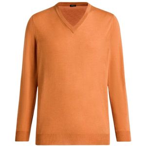 Kiton, Heren, Truien, Oranje, Maat: 2XL Zijde,