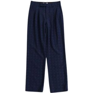 Marine Serre, Heren, Broeken, Blauw, Maat: M Wol,