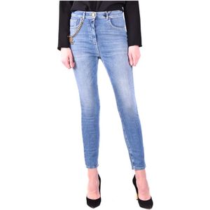 Elisabetta Franchi, Dames, Jeans, Blauw, Maat: W30 Katoen,