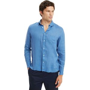 Peninsula, Heren, Overhemden, Blauw, Maat: L Linnen,