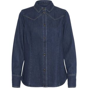 Saint Tropez, Dames, Blouses & Shirts, Blauw, Maat: M Denim,