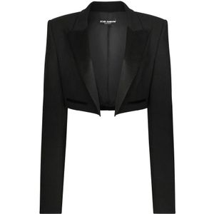 Dolce & Gabbana, Dames, Jassen, Zwart, Maat: XS Zijde,