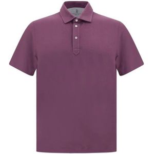 Brunello Cucinelli, Heren, Tops, Paars, Maat: L Katoen,