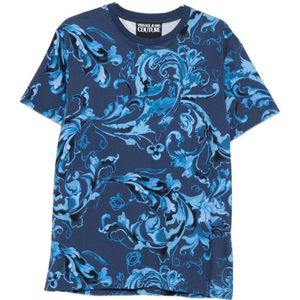 Versace Jeans Couture, Heren, Tops, Blauw, Maat: L