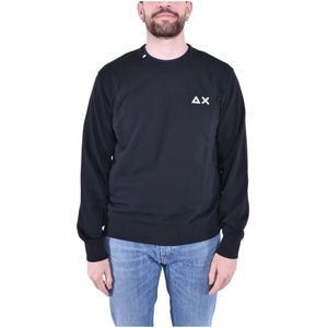 Sun68, Heren, Sweatshirts & Hoodies, Zwart, Maat: 2XL Katoen,