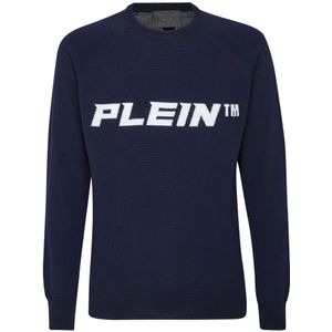 Philipp Plein, Heren, Truien, Blauw, Maat: XL Wol,