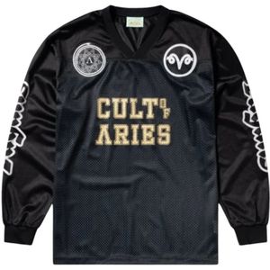 Aries, Heren, Tops, Zwart, Maat: XL Poliester,