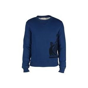 Lanvin Navy Blue Logo Sweatshirt , Blue , Heren , Maat: XS