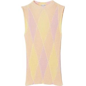 Burberry Katoen en Zijde Argyle Mouwloze Top , Multicolor , Dames , Maat: M