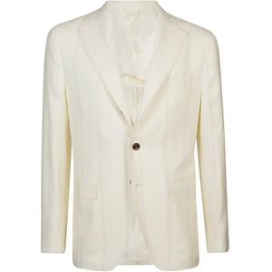 Eleventy, Heren, Jassen, Beige, Maat: M Linnen,