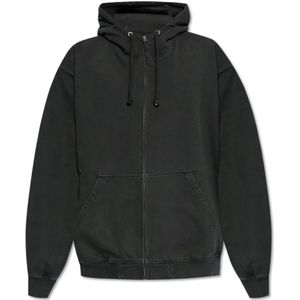 Maison Margiela, Heren, Sweatshirts & Hoodies, Zwart, Maat: L Katoen,