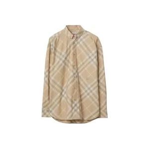 Burberry Casual Hemden , Beige , Heren , Maat: S