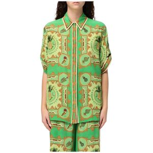 Alemais, Dames, Blouses & Shirts, Groen, Maat: M Zijde,