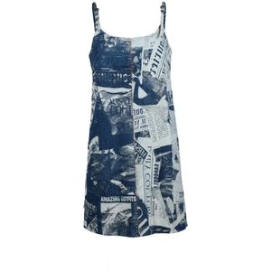 Versace Jeans Couture, Dames, Jurken, Veelkleurig, Maat: XS Denim,