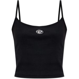 Diesel, Dames, Tops, Zwart, Maat: L